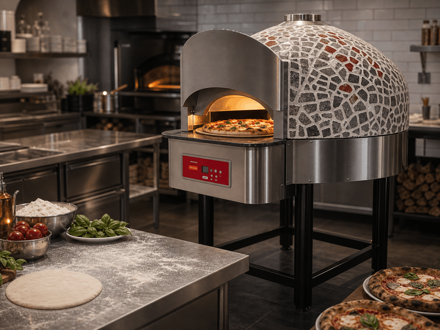 Four à pizza rotatif à gaz