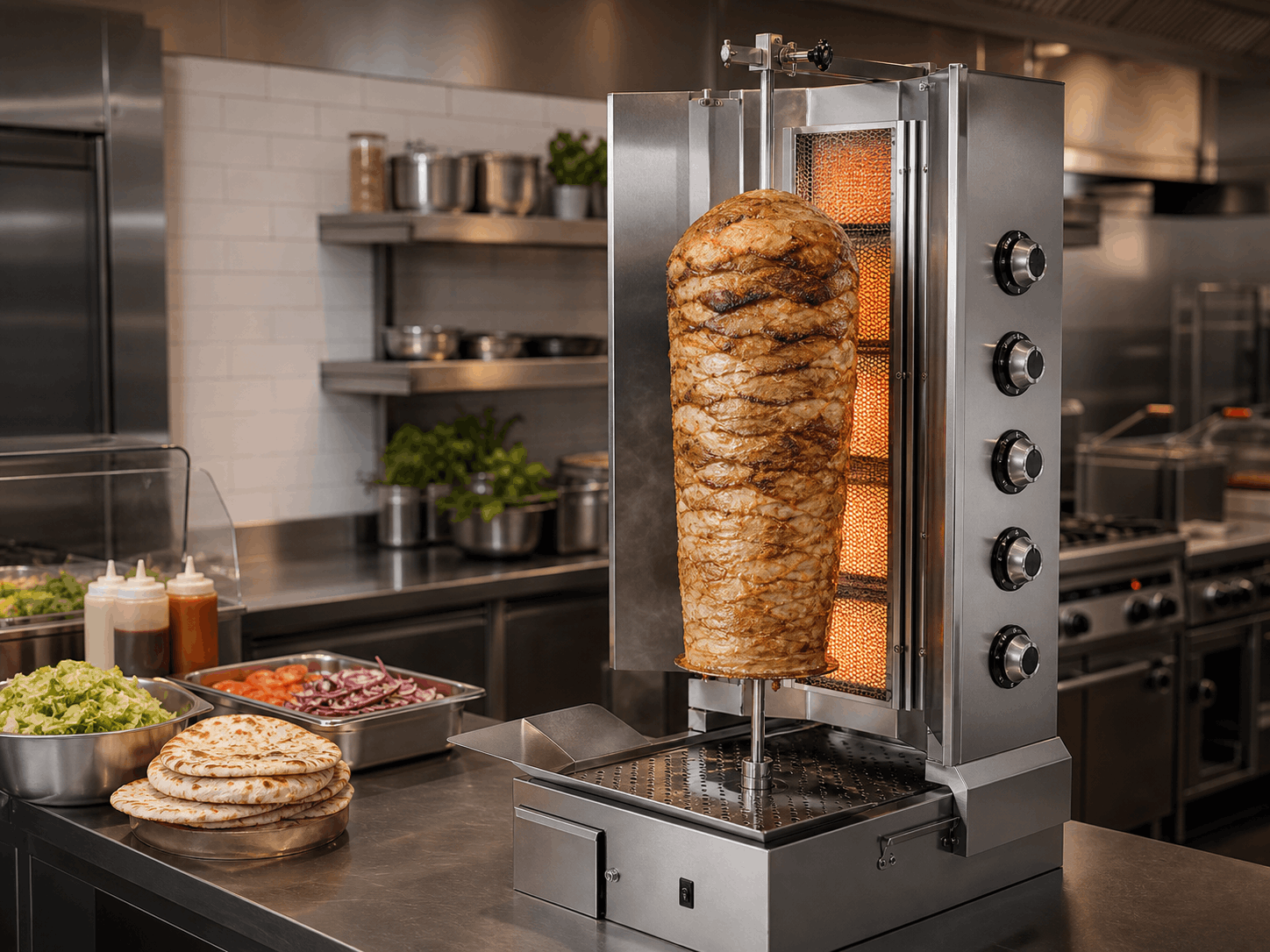 Machine rotative à shawarma